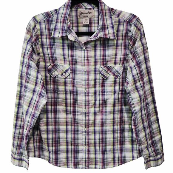 Jesus The Way The Truth The Life Upcycled Plaid Snap Button Western Shirt, XL - Picture 3 of 6